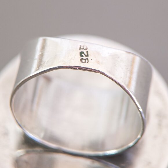 Large Sterling Silver & Aventurine Modernist Ring (Size 7.75) - Picture 14 of 17